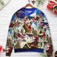 Christmas Rooftop Santa Busy Night Sweater For Winter Celebrations Family Events And Relaxed Seasonal Styling