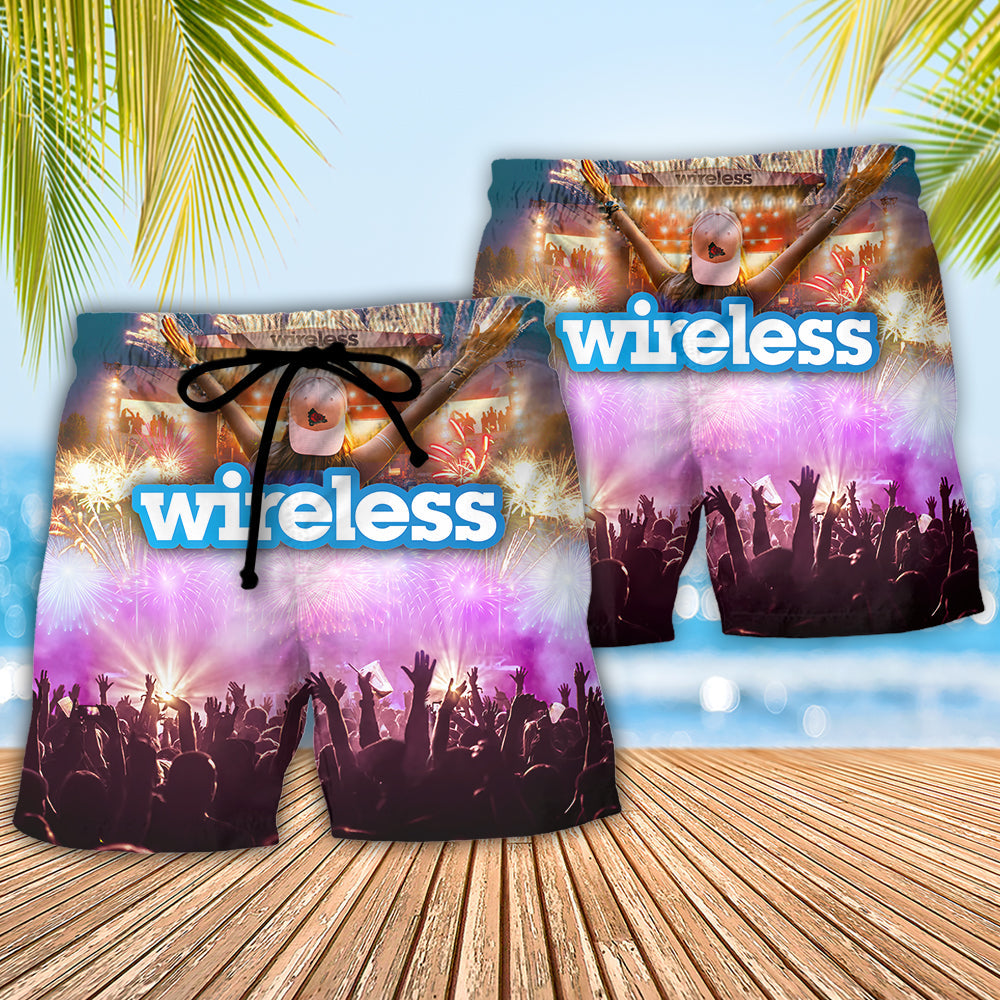 Music Festival Vibe Style Beach Shorts For Beach Days And Casual Style