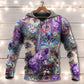 Purple Psychedelic Cat Hoodie For Festival Days Weekend Adventures And Relaxed Style