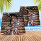 Motorcycle Americana Beach Shorts Pattern Detail For Sunny Day Adventures And Leisure And Relaxation