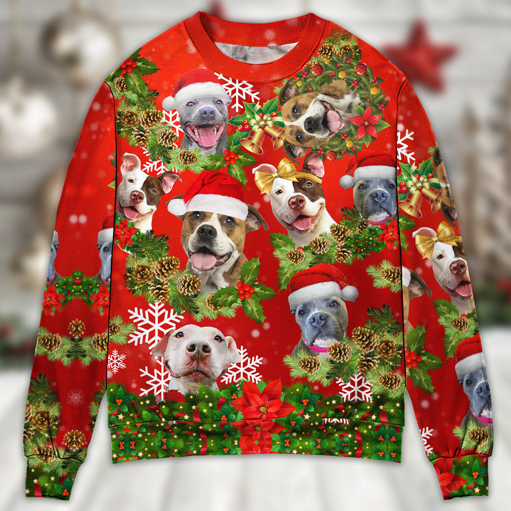 Pitbull Christmas Dogs Are Family Sweater For Festive Family Events Casual Wear And Holiday Gift Giving