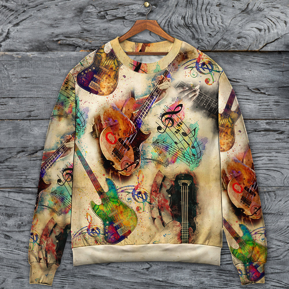 Bass Guitar Music Sweater For Live Events Travel And Relaxed Creative Outfits