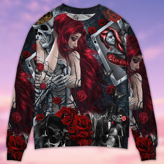 Skull And Rose Sweater For Alternative Fashion Events And Thoughtful Seasonal Gifts