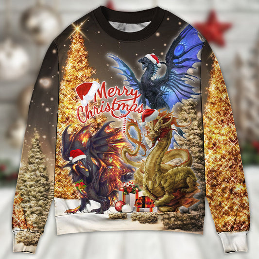Dragon Merry Christmas Bright Power Sweater For Family Gatherings Winter Travel And Everyday Seasonal Comfort