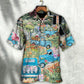 Floral Truck Delivery Hawaiian Shirt Button Front Artwork For Beach Days
