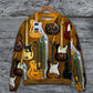 Vintage Guitar Sweater For Rehearsals Weekend Outings And Expressive Casual Styling