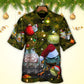 Festive Christmas Frog Hawaiian Shirt Button Front Artwork For Summer Travel