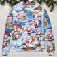 Santa And Snowman Christmas Holiday Sweater For Festive Family Events Casual Wear And Holiday Gift Giving