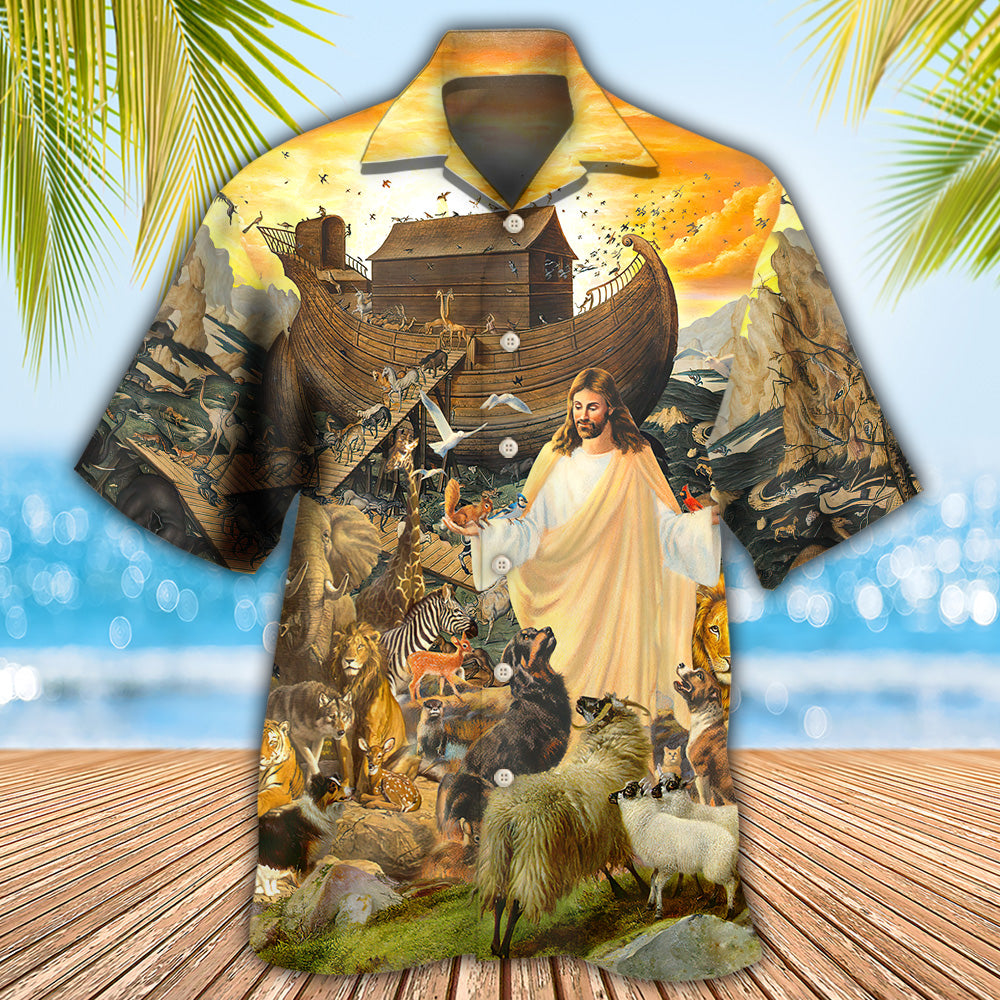 Faith Bless Animal Rescue Inspirational Hawaiian Shirt Artwork View For Weekend Travel And Beach Style