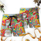Hippie Santa Christmas Beach Shorts Pattern View For Relaxed Vacation Styling