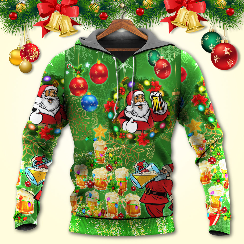 Santa Holiday Cheer Lights Hoodie For Festive Family Moments Winter Wear And Holiday Gift Ideas
