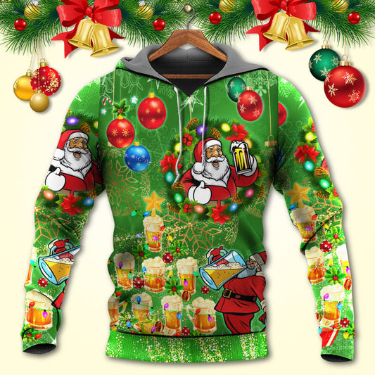 Santa Holiday Cheer Lights Hoodie For Festive Family Moments Winter Wear And Holiday Gift Ideas