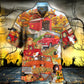 Truck Halloween Pumpkins Hawaiian Shirt Design Detail For Beach Days And Holiday Travel