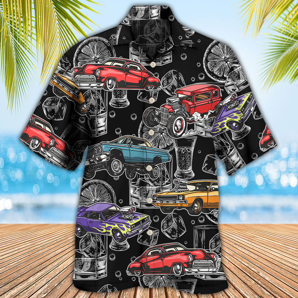 Car Muscle Whiskey Hawaiian Shirt For Coastal Adventures And Warm Weather Wear