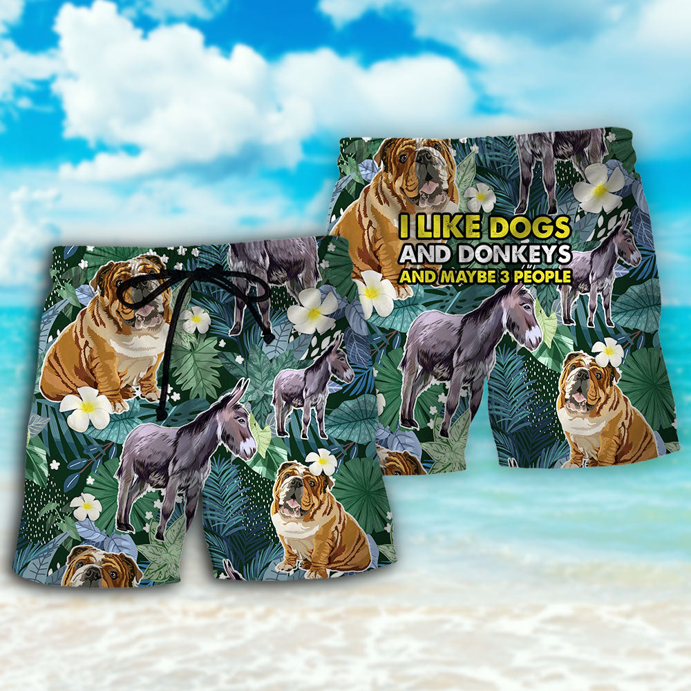 Shar Pei And Donkey Lover Beach Shorts For Outdoor Adventures And Thoughtful Seasonal Gifts