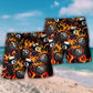 Eight Ball Fire Flame Billiard Beach Shorts For Beach Trips And Relaxed Vacation Styling
