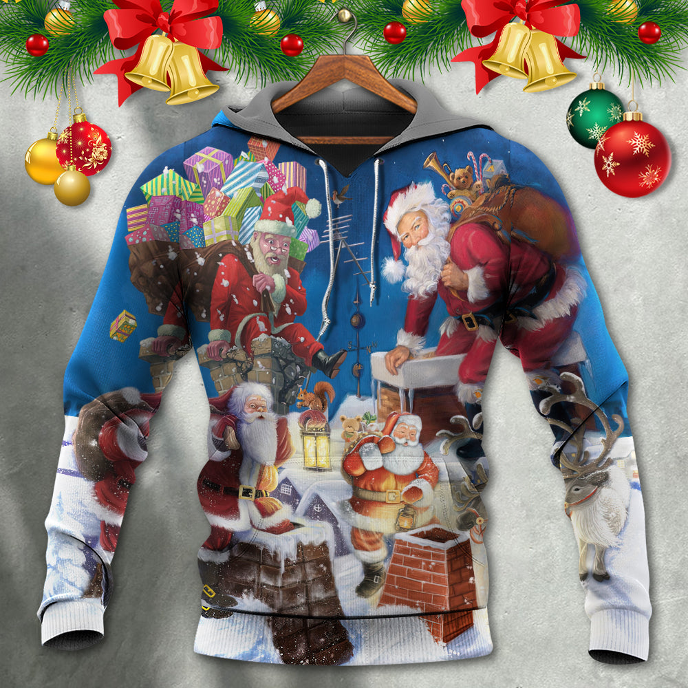 Christmas Santa Funny Coming Style - Hoodie