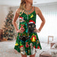 Christmas Cats Meowy Holiday V-Neck Sleeveless Cami Dress For Festivals Travel And Relaxed Casual Summer Wear