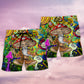 Hippie Mushroom Witch Colorful Beach Shorts Pattern Detail For Relaxed Warm Weather Outfits