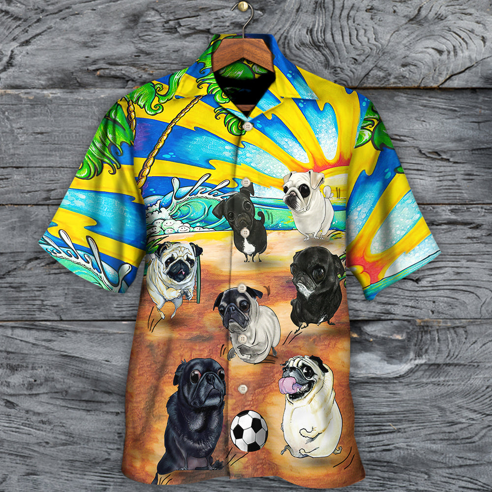 Soccer Beach Dog Hawaiian Shirt Button Front Artwork For Beach Days