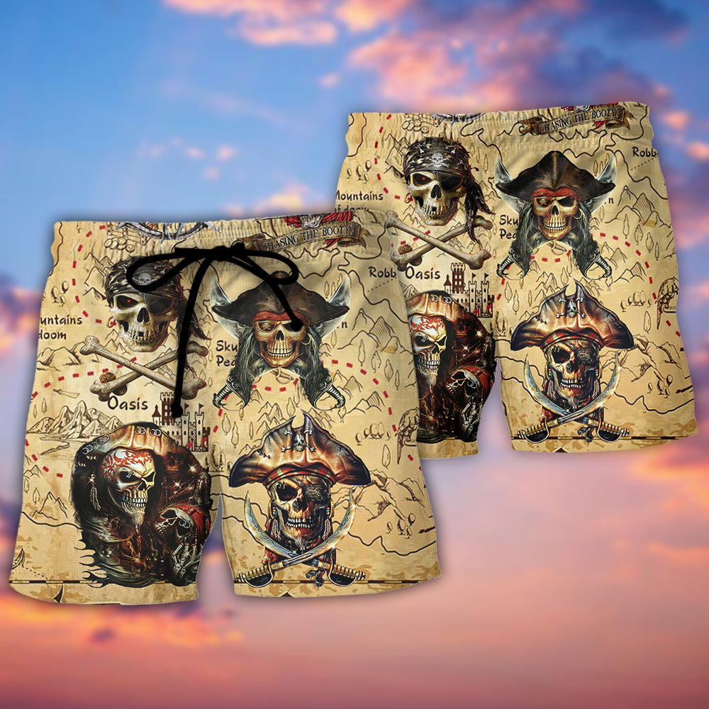 Pirate Beach Shorts Pattern Detail For Relaxed Weekends And Comfortable Daily Use