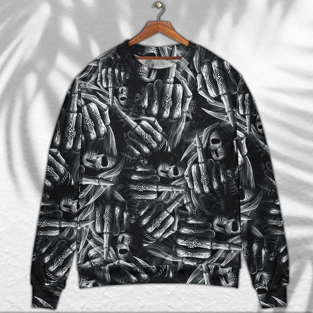 Skull Philosophy Dark Sweater For Art Lovers Holidays Parties And Comfortable Wear