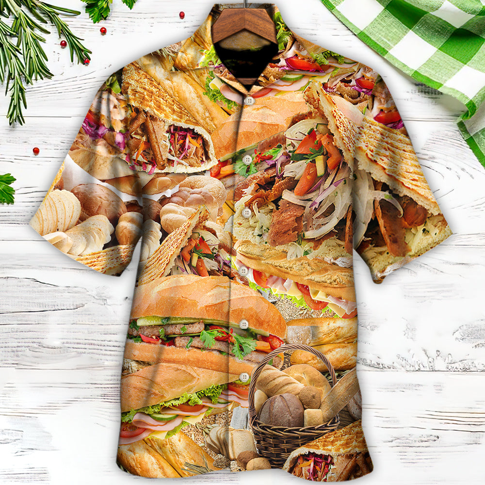 Food Delicious Bread Around Hawaiian Shirt For Coastal Adventures And Warm Weather Wear