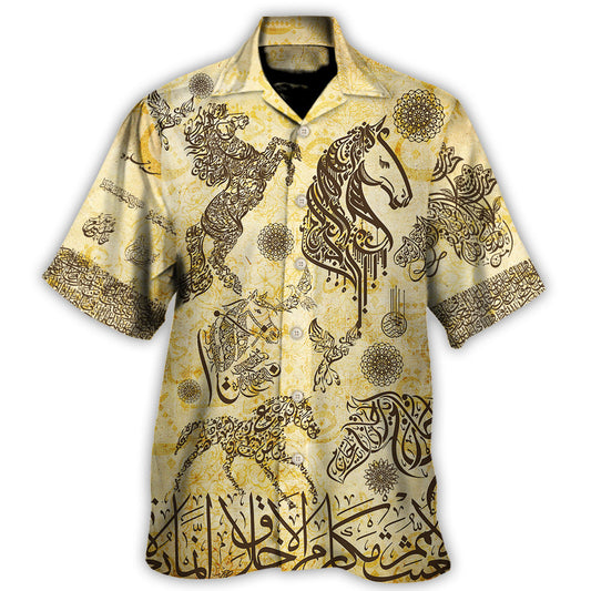 Horse Fantastic Arabian Horses Arabic Hawaiian Shirt Design View For Casual Summer Styling