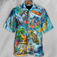 Bohemian Vintage Surf Skull Hawaiian Shirt For Summer Vacation And Beach Travel