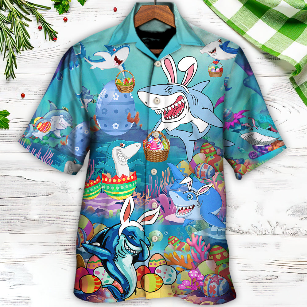Easter Shark Sharks Hawaiian Shirt Design View For Resort Travel And Thoughtful Gifting