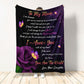 Purple Rose Butterfly Dear Mom Letter Flannel Blanket For Cozy Bedroom Sofa Decor