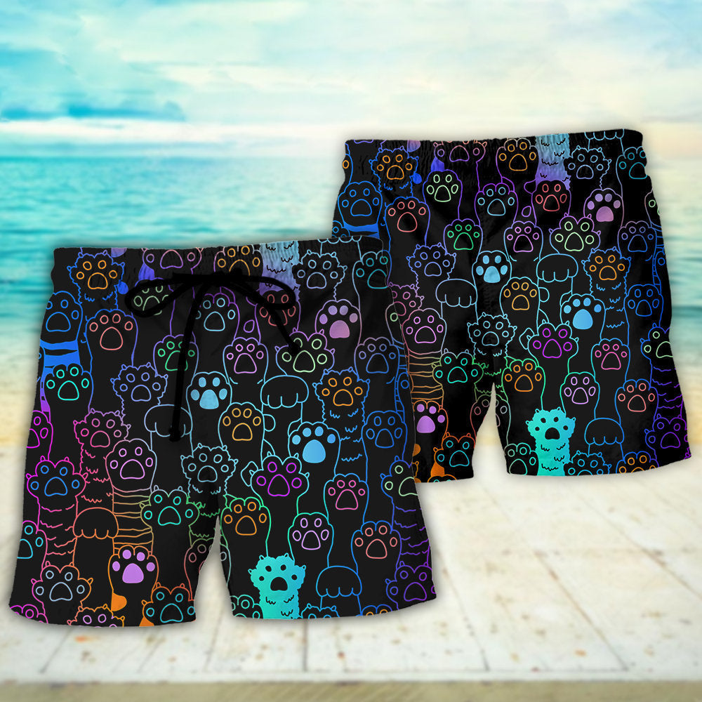 Cute Cat Little Paw Beach Shorts For Outdoor Adventures And Thoughtful Seasonal Gifts