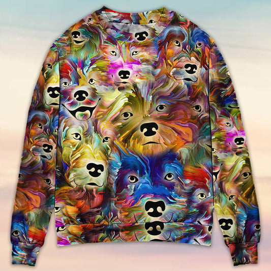 Dog Memory Painting Sweater For Outdoor Activities Weekend Trips And Relaxed Everyday Outfits
