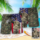 Military Tropical Flag Personalized Photo Beach Shorts For Outdoor Adventures And Thoughtful Seasonal Gifts