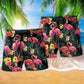 Floral Flamingo Beach Shorts Pattern Detail For Resort Wear And Travel Ready Comfort