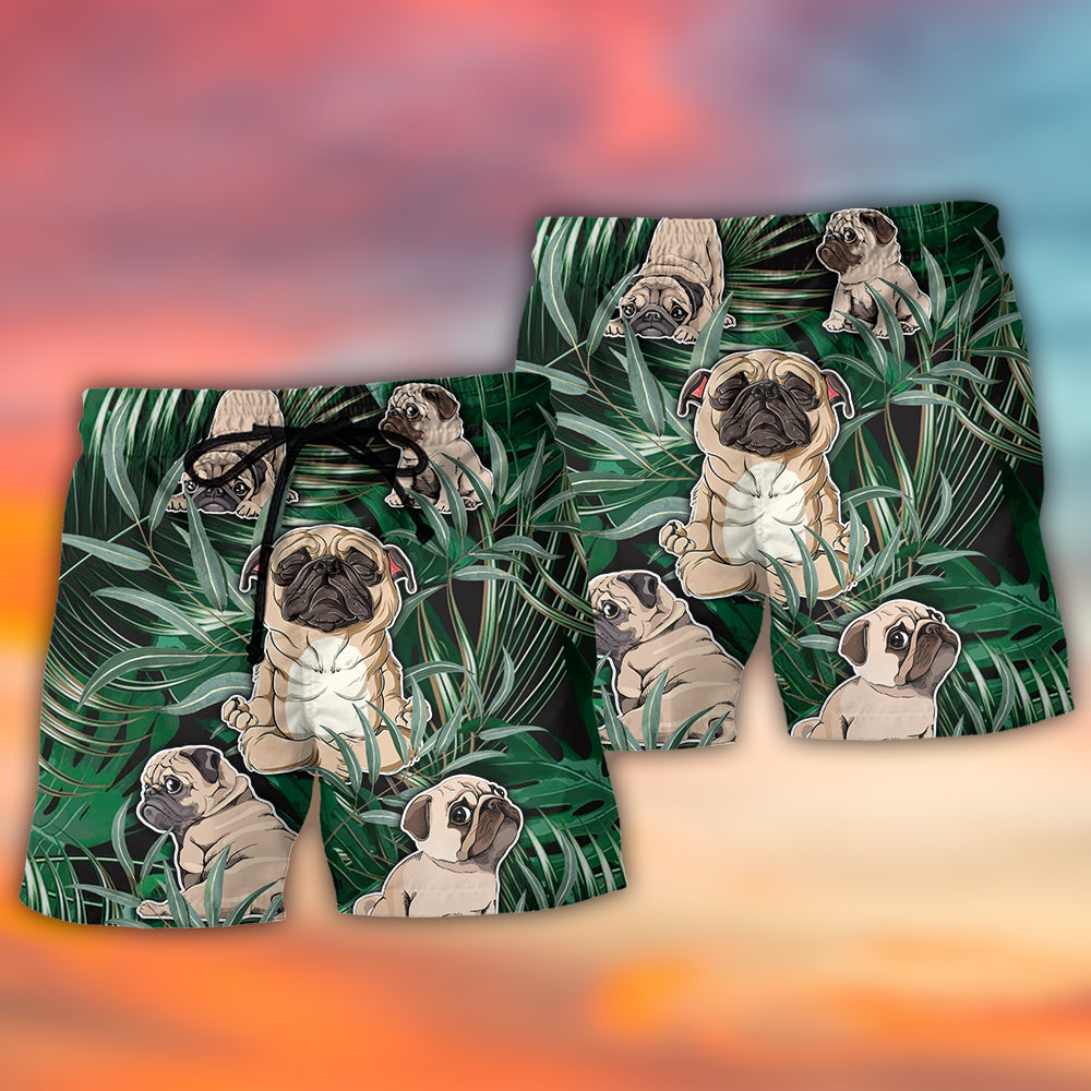 Pitbull Yoga Tropical Pose Beach Shorts For Poolside Relaxation And Summer Adventures