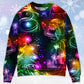 Christmas Santa Tree Snowman Neon Light Sweater For Festive Family Events Casual Wear And Holiday Gift Giving