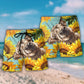 Cow With Sunflower Happy Farm Beach Shorts Print View For Coastal Escapes And Casual Outings