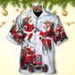 Festive Christmas Fun Gift Hawaiian Shirt Pattern View For Relaxed Warm Weather Outfits