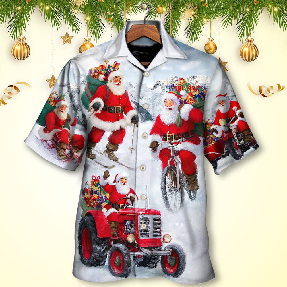 Festive Christmas Fun Gift Hawaiian Shirt Pattern View For Relaxed Warm Weather Outfits