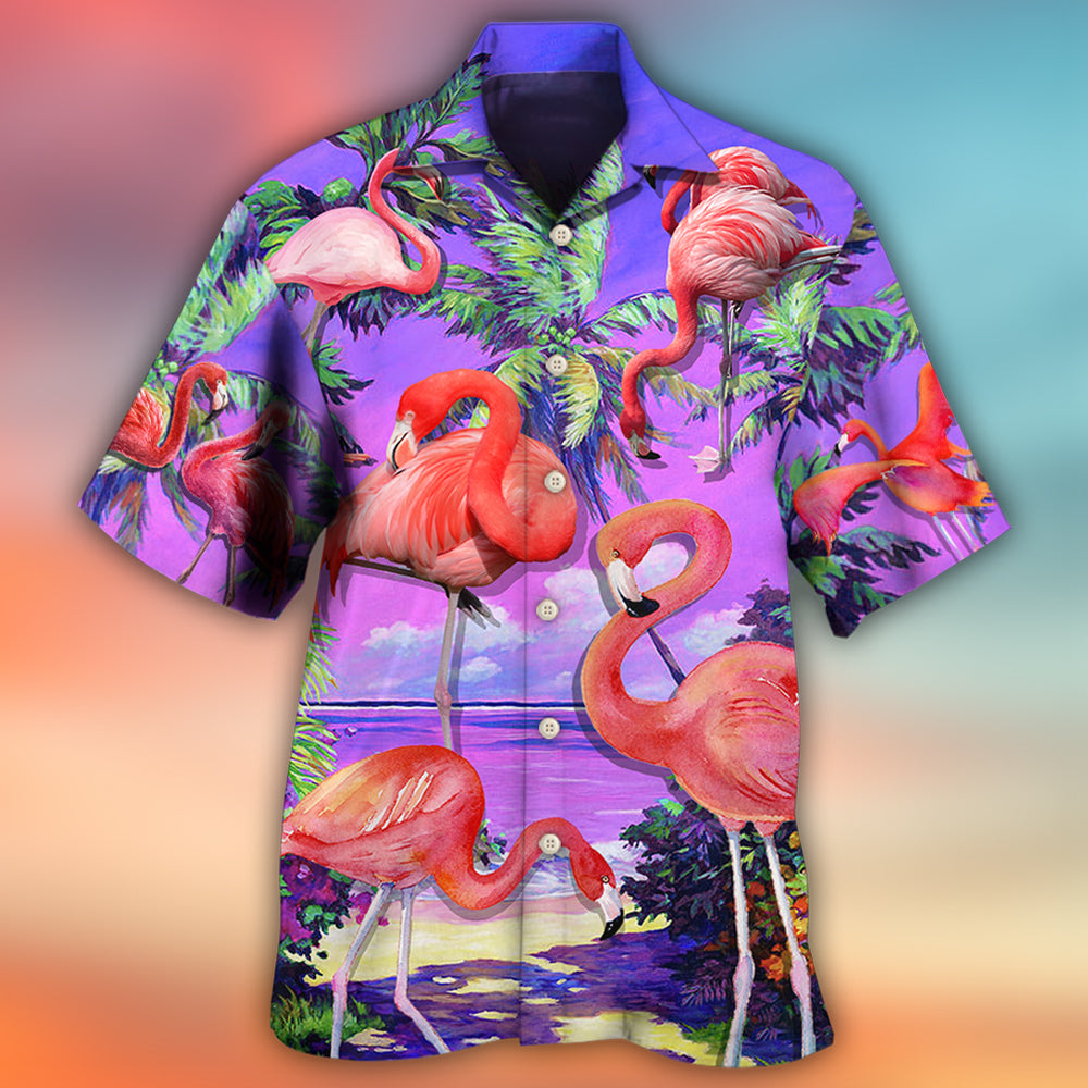 Tropical Flamingo Sweet Paradise Hawaiian Shirt Design View For Thoughtful Gifting
