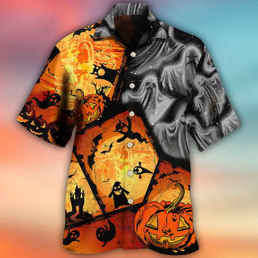 Halloween Spooky Ghost Pumpkin Hawaiian Shirt Summer Design Detail For Thoughtful Gifting