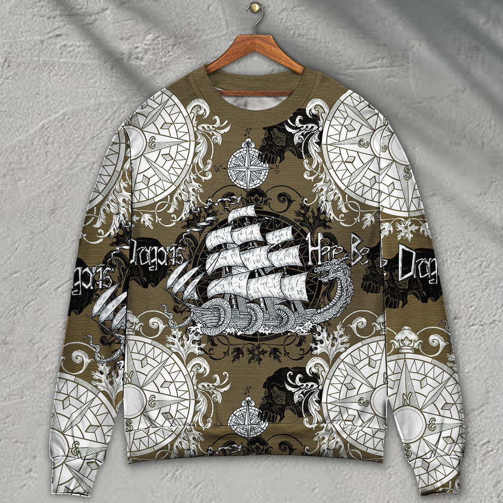 Dragon Old Ship Vintage Anchor Sweater For Distinctive Animal Artwork Holidays And Thoughtful Gifts