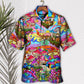 Psychedelic Hippie Mushroom Hallucinogenic Hawaiian Shirt Summer Design Detail For Casual Outings