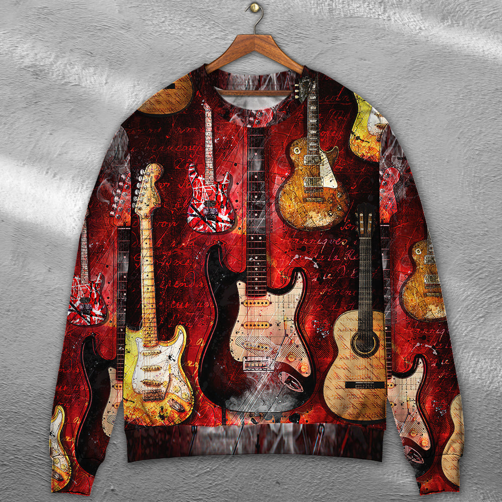 Halloween Abstract Guitar Sweater For Halloween Events Weekend Outings And Creative Gift Giving