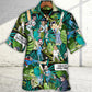 Tropical Funny Cricket Weekend Humor Hawaiian Shirt Collar And Front View For Thoughtful Gifting