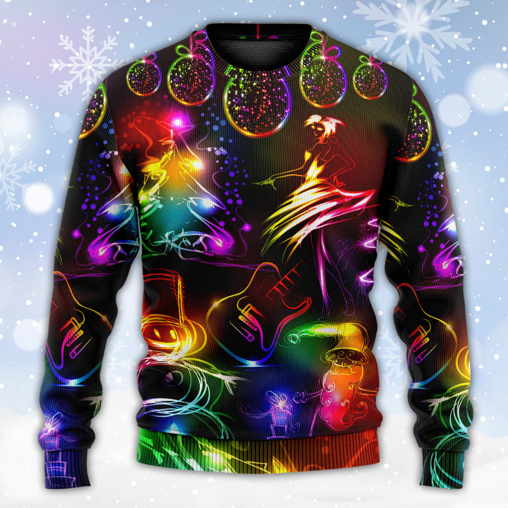 Christmas Dancing Santa Tree Snowman Neon Sweater For Family Gatherings Winter Travel And Everyday Seasonal Comfort