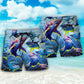 Shark Family Ocean Light Beach Shorts Pattern Detail For Holiday Travel And Easy Warm Weather Wear
