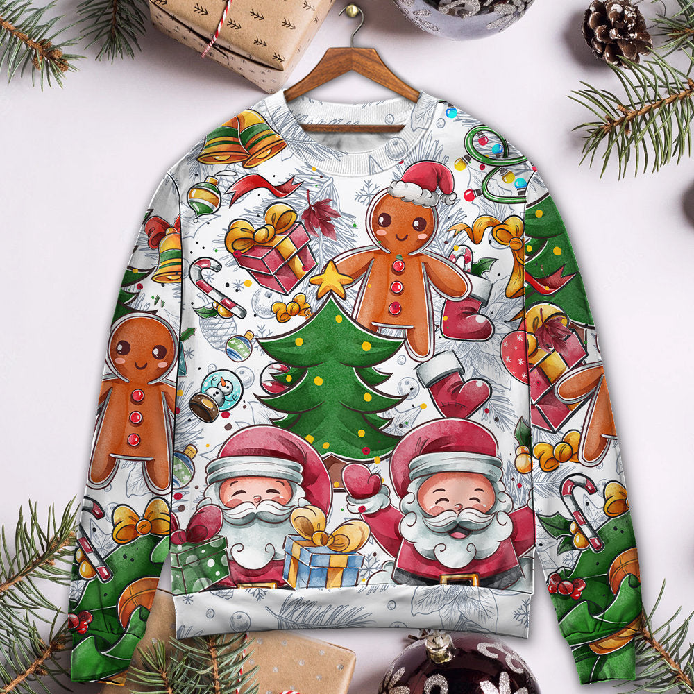 Christmas Santa Cutie Snowman Gingerbread Sweater For Holiday Travel Winter Outings And Cheerful Gift Giving