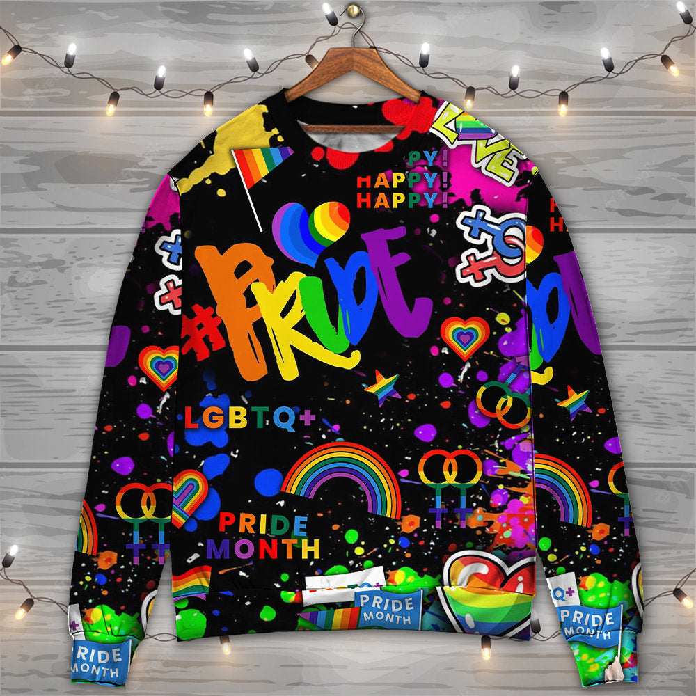 Rainbow Pride Celebration Sweater For Festivals Holidays And Expressive Everyday Comfort